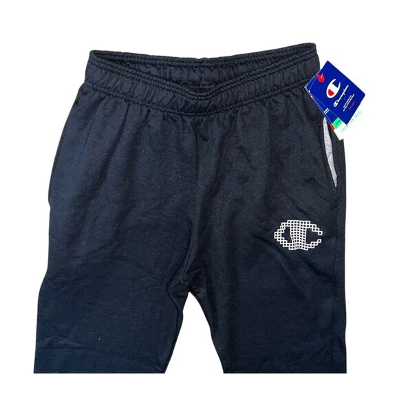 Champion Power Blend BeeHive Patch Sweat Pants Sz Medium Black Womens Soft - Picture 12 of 13